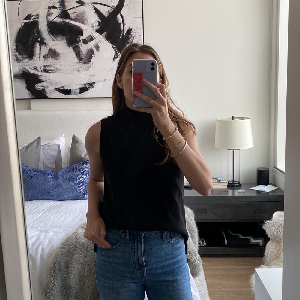 Zara Black Mock Turtle Neck Blouse
